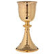 Cálice e Píxide litúrgicos em latão dourado 24 K com base e copa marteladas s2