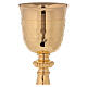 Chalice and ciborium in 24-karat gold plated brass with hammered base and cup s3