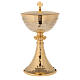 Chalice and ciborium in 24-karat gold plated brass with hammered base and cup s4