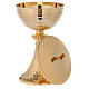 Chalice and ciborium in 24-karat gold plated brass with hammered base and cup s5