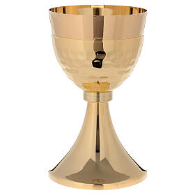 Chalice and ciborium in 24-karat gold plated brass simple style