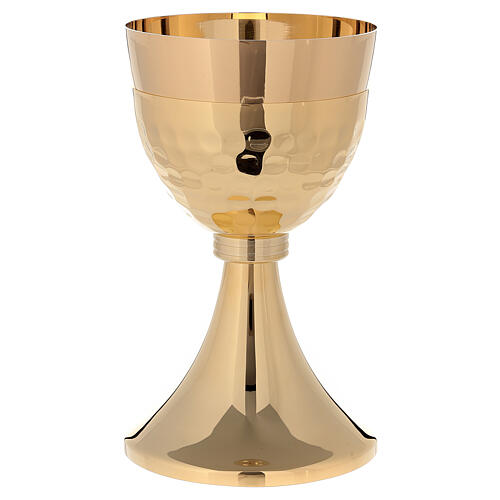 Chalice and ciborium in 24-karat gold plated brass simple style 2