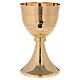 Chalice and ciborium in 24-karat gold plated brass simple style s2