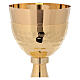 Chalice and ciborium in 24-karat gold plated brass simple style s3
