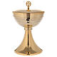 Chalice and ciborium in 24-karat gold plated brass simple style s4