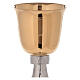 Chalice and ciborium gold plated brass bowl with hammered base s3