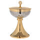 Cálice e Píxide litúrgicos latão dourado 24 K copa martelada e nó simples s5