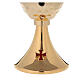 Chalice and ciborium with hammered cup and enamelled cross 24k gold plated brass s3