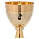 Chalice and ciborium with hammered cup and enamelled cross 24k gold plated brass s4