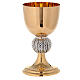 Chalice and ciborium with spikes on the node 24K gold plated brass s2