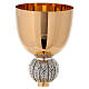 Chalice and ciborium with spikes on the node 24K gold plated brass s3