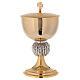 Chalice and ciborium with spikes on the node 24K gold plated brass s4