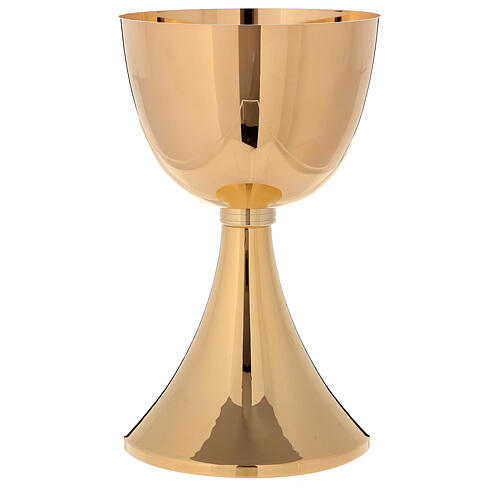 Chalice Concelebration 750 ml 24-karat gold plated brass simple base 1