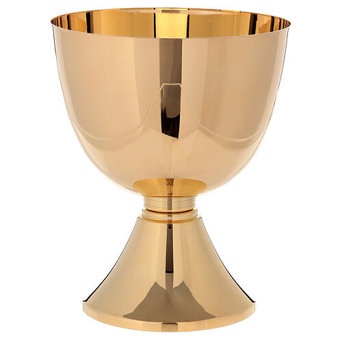 Chalice Concelebration 24-karat gold plated brass simple base 750 ml 1