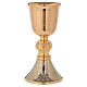 Chalice and ciborium of 24K gold plated brass with diamond finish base s2
