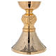Chalice and ciborium of 24K gold plated brass with diamond finish base s3