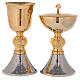 Cáliz y copón latón 24k bicolor con base diamantada s1