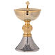 Cáliz y copón latón 24k bicolor con base diamantada s4