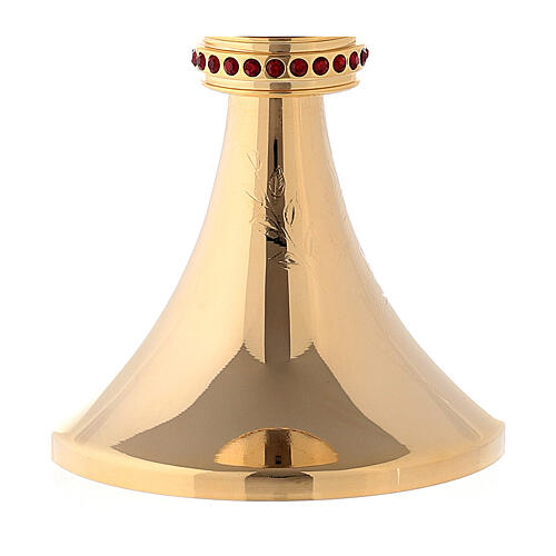 Chalice and ciborium polished 24k gold plated brass with rough strip 6