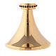 Chalice and ciborium polished 24k gold plated brass with rough strip s6
