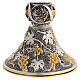 Calice ottone dorato 24K uva foglie vite s4