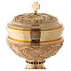 Ciborium of 24K gold plated brass with grapes and leaves s2