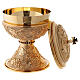 Ciborium of 24K gold plated brass with grapes and leaves s4