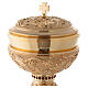 Pisside ottone doratura 24 kt uva foglie vite s2