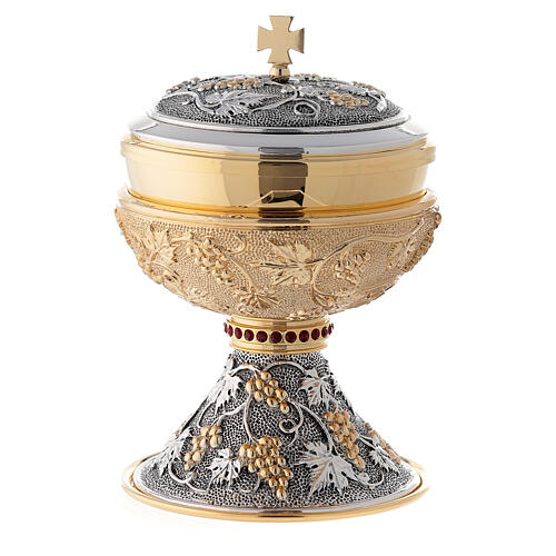Puszka liturgiczna mosiądz srebro antyczne i złoto 1