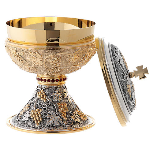 Ciborium in brass, antique silver and gold 4