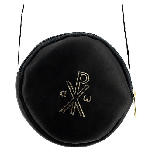 Paten case in real black leather monogram Christ gold 12 cm 1