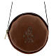 Paten case in real brown leather monogram Christ gold 12 cm s1