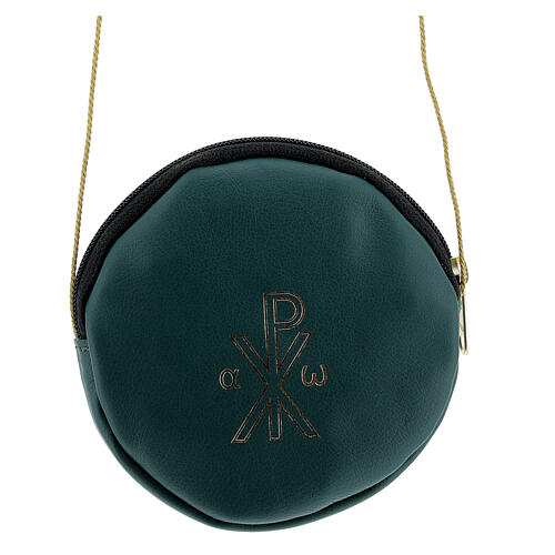 Paten case in real green leather monogram Christ gold 12 cm 1