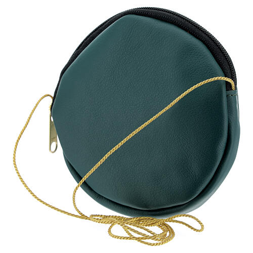 Paten case in real green leather monogram Christ gold 12 cm 2