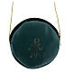 Green leather paten burse golden Chi-Rho 5 in s1