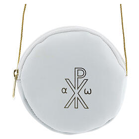 Paten case in real white leather monogram Christ gold 12 cm