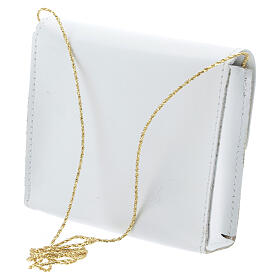 Borsa per patena 10x12 cm in vera pelle bianca