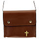 Paten bag 10x12 cm in brown leather s1