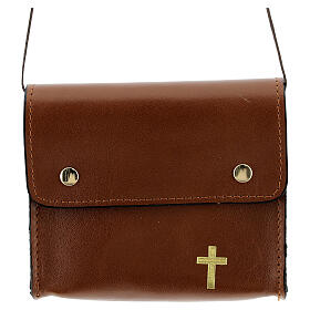 Paten burse 4x5 in real brown leather