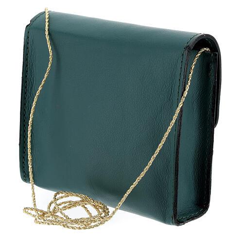 Paten bag 10x12 cm in green leather 2