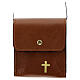Paten case 9x9 cm in brown leather s1