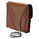 Paten case 9x9 cm in brown leather s2