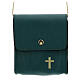 Paten burse 3 1/2x3 1/2 in of real green leather s1
