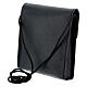 Rectangular paten burse 5x4 1/2 in real black leather s2