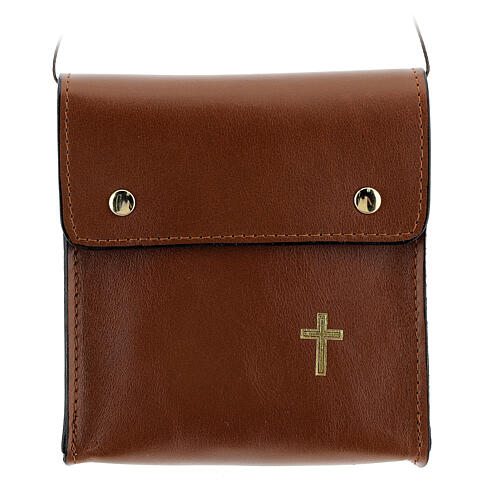 Rectangular paten bag 13x12cm brown leather 1