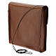 Rectangular paten bag 13x12cm brown leather s2
