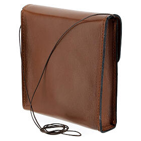 Borsa rettangolare per patena 13x12 cm vera pelle marrone