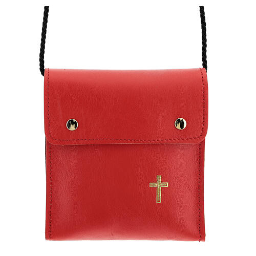 Rectangular paten bag 13x12cm red leather 1