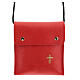 Rectangular paten burse 5x4 1/2 in real red leather s1