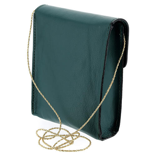 Rectangular paten bag 13x12 cm real green leather 2